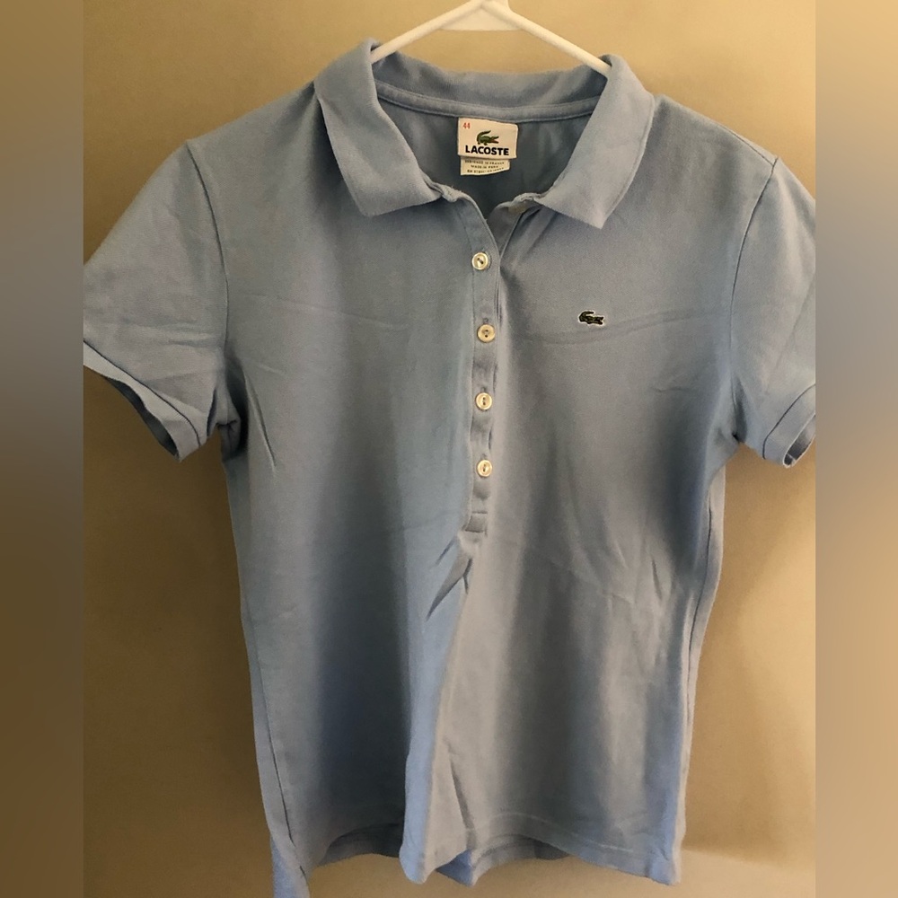 Lacoste Women’s Polo.  Size 44.  Light Blue Color.